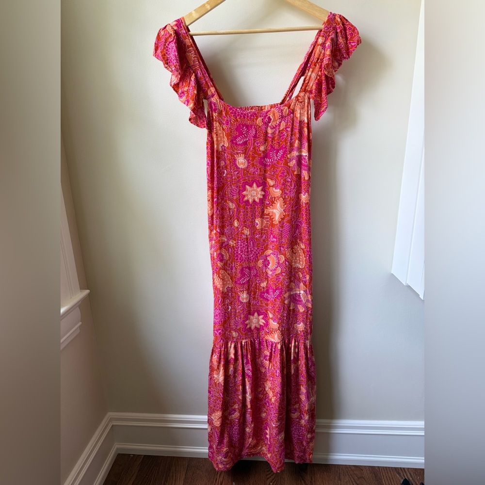 HOUSE OF HARLOW 1960‎ Floral Tiered Maxi Dress Coquette Pockets Loose Boho S